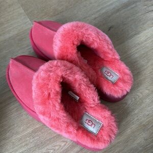 UGG Pink Cozy Shearling Slip-On Slippers